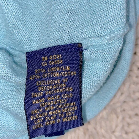 Polo by Ralph Lauren Light Blue V-Neck Sweater - Picture 7 of 8